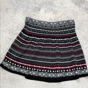 Princess Vera Wang Black and Red Patterned Skater Skirt